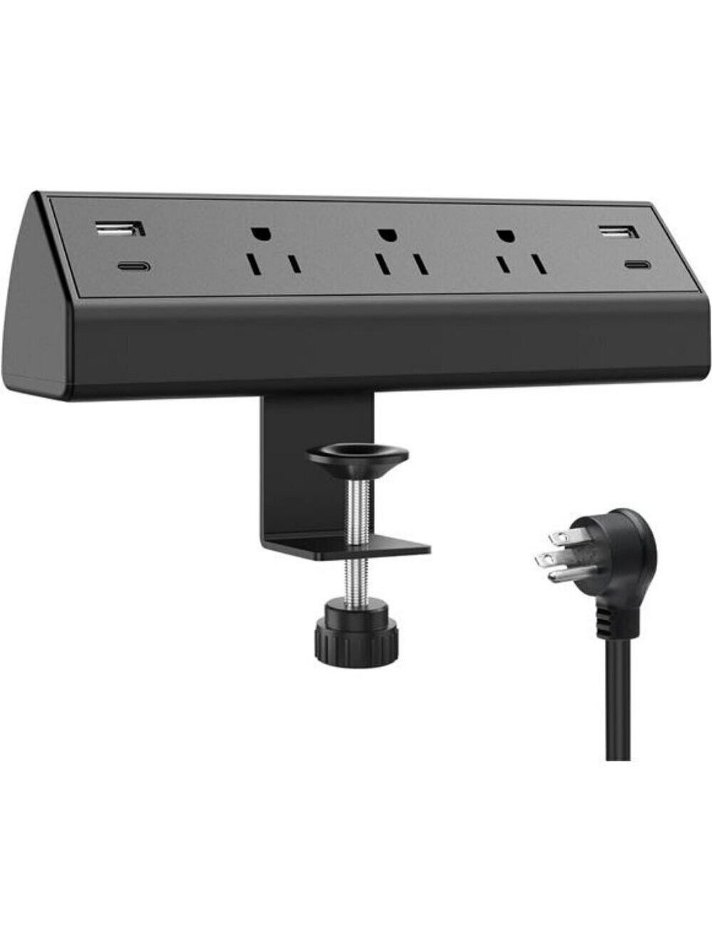 Desk Clamp Power Strip USB C Surge Protector 40W Fast Charging 3 Outlets 6FT Cor